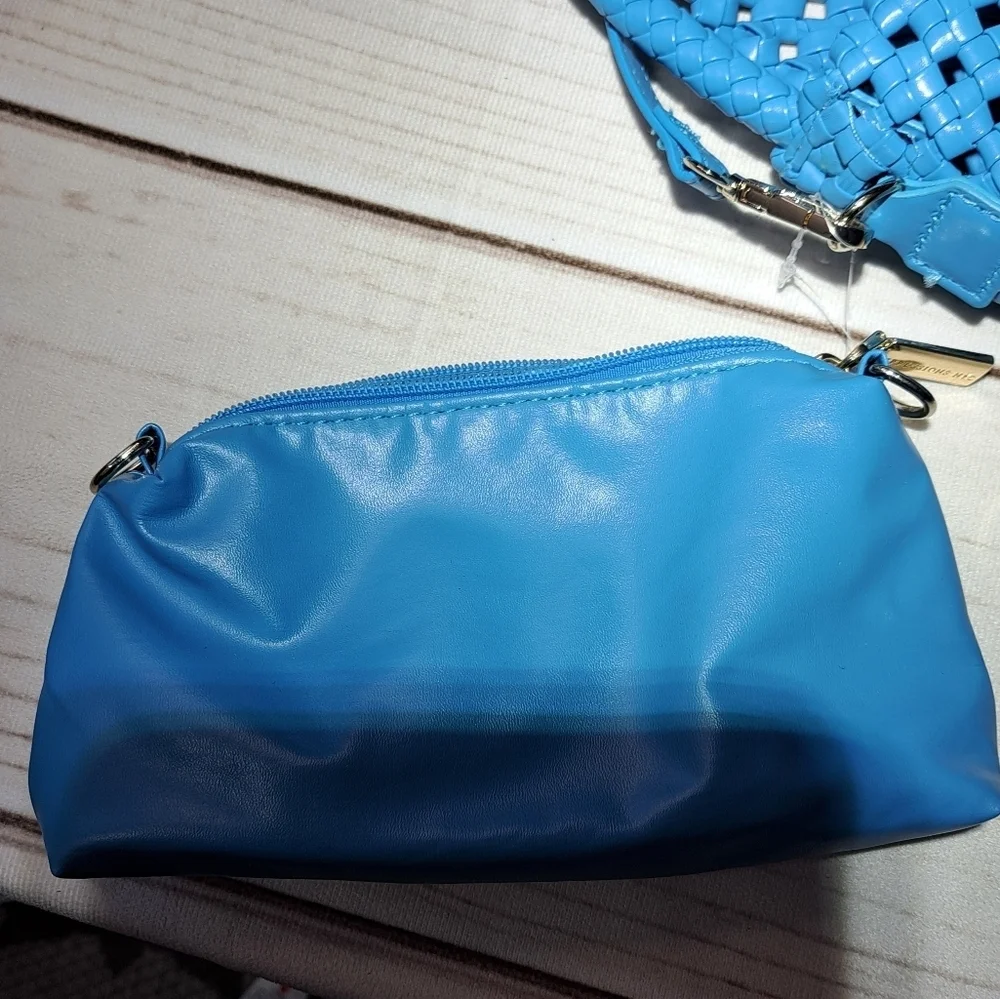 Expressions NYC Blue Woven Women's Bag Wear 2 Ways
